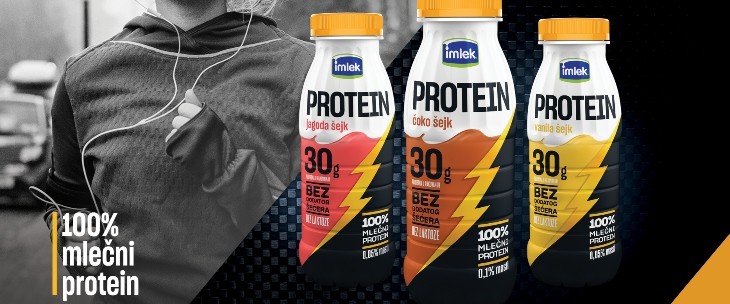 Imlek protein šejkovi, ukusa jagode, vanile i čokolade