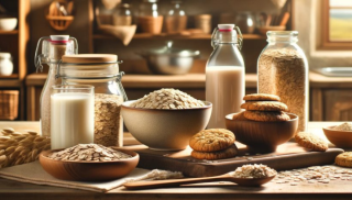 Žitarice i mleko na stolu u kuhinji.